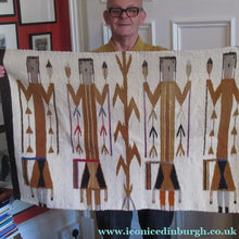 Load image into Gallery viewer, Vintage North American Folk Art Textile. Mid Century Navojo Yei Rug or Wall Hanging
