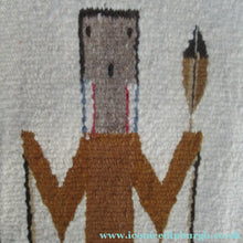 Load image into Gallery viewer, Vintage North American Folk Art Textile. Mid Century Navojo Yei Rug or Wall Hanging
