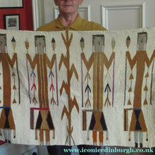 Load image into Gallery viewer, Vintage North American Folk Art Textile. Mid Century Navojo Yei Rug or Wall Hanging
