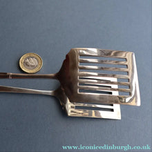 Load image into Gallery viewer, SOLID SILVER with London Hallmark (1906). Edwardian Antique Asparagus Tongs or Pastry Servers

