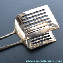 Load image into Gallery viewer, SOLID SILVER with London Hallmark (1906). Edwardian Antique Asparagus Tongs or Pastry Servers
