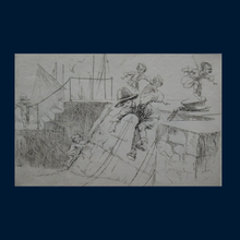 Load image into Gallery viewer, Cute Original 1920s Etching by EILEEN ALICE SOPER (1905 - 1990). Entitled FOLLOW MY LEADER Signed in Pencil
