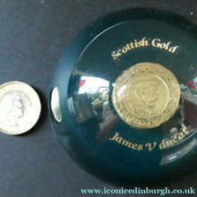 Load image into Gallery viewer, Scottish Gold James V Ducat Copy Resin Paperweight ScotGold of Banchory
