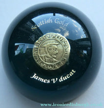 Load image into Gallery viewer, Scottish Gold James V Ducat Copy Resin Paperweight ScotGold of Banchory
