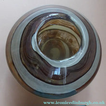 Load image into Gallery viewer, Squat Vintage 1970s Mdina Glass Vase - with Earthtone Swirls

