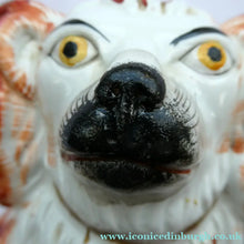 Load image into Gallery viewer, Red and White Patches. Antique Staffordshire Chimney Spaniels Dogs. Victorian
