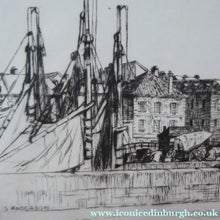 Load image into Gallery viewer, Stanley Anderson 1920s Drypoint Etching La Lieutenance Honfleur France
