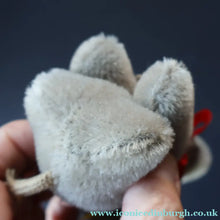 Load image into Gallery viewer, Miniature Steiff Miniature Elephant (EAN 1305/09) with Button Yellow Ribbon and Paper Label - Vintage Teddy Bear
