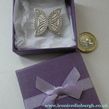 Load image into Gallery viewer, Unusual little STERLING SILVER Brooch in the Form of an Abstract Celtic Butterfly
