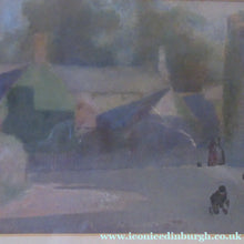 Load image into Gallery viewer, Strange 1890s VICTORIAN Watercolour by Thomas Carleton Grant. Two Boys Playing Marbles in a Village Square
