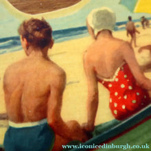 Load image into Gallery viewer, STRANGE 1950s Wooden Plate Mats - with Stylish Seaside or 1950s Beach Illustrations on each
