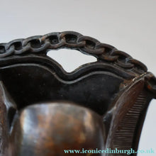 Load image into Gallery viewer, Strange Antique German Wall Pocket Match Holder. Cast Iron with Head of a Valkyrie 
