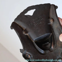 Load image into Gallery viewer, Strange Antique German Wall Pocket Match Holder. Cast Iron with Head of a Valkyrie 
