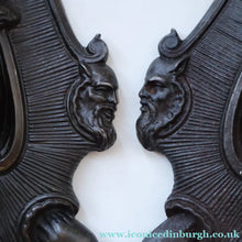 Load image into Gallery viewer, Strange Antique German Wall Pocket Match Holder. Cast Iron with Head of a Valkyrie 
