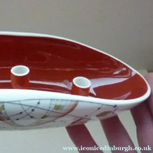 Load image into Gallery viewer, Strange FOLEY China Candle Holder Dish. Designed by Maureen Tanner. Rare PISCATORI (Fish) Pattern; 1960s
