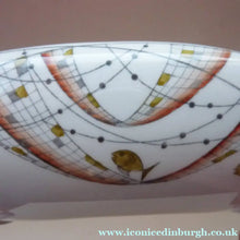 Load image into Gallery viewer, Strange FOLEY China Candle Holder Dish. Designed by Maureen Tanner. Rare PISCATORI (Fish) Pattern; 1960s
