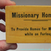 Load image into Gallery viewer, Mauchline Vintage 1930s MISSIONARY Fruitwood Collection Box
