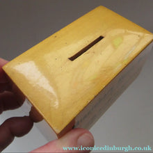 Load image into Gallery viewer, Mauchline Vintage 1930s MISSIONARY Fruitwood Collection Box

