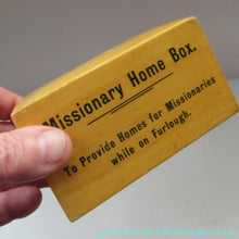 Load image into Gallery viewer, Mauchline Vintage 1930s MISSIONARY Fruitwood Collection Box
