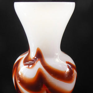 Italian V.B Opaline ZEBRA Stripe Glass Vase. 13 3/4 inches in height