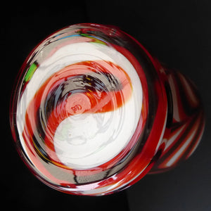 Italian V.B Opaline ZEBRA Stripe Glass Vase. 13 3/4 inches in height