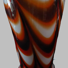 Load image into Gallery viewer, Italian V.B Opaline ZEBRA Stripe Glass Vase. 13 3/4 inches in height
