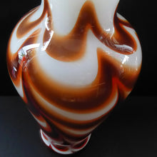 Load image into Gallery viewer, Italian V.B Opaline ZEBRA Stripe Glass Vase. 13 3/4 inches in height
