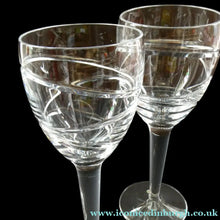 Load image into Gallery viewer, Pair of Stuart Crystal Aura Wine Glases Jasper Conran 9 inches
