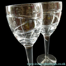 Load image into Gallery viewer, Pair of Stuart Crystal Aura Wine Glases Jasper Conran 9 inches

