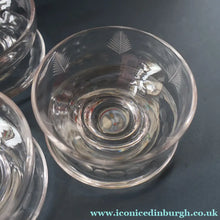 Load image into Gallery viewer, STUART CRYSTAL Woodchester FIVE Matching Sundae Dishes or Bowls. Excellent Condition with Shorter Stem and Flared Foot Section 
