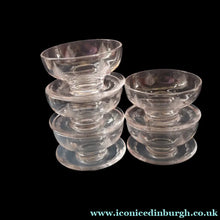 Load image into Gallery viewer, STUART CRYSTAL Woodchester FIVE Matching Sundae Dishes or Bowls. Excellent Condition with Shorter Stem and Flared Foot Section 
