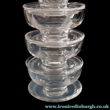 Load image into Gallery viewer, STUART CRYSTAL Woodchester FIVE Matching Sundae Dishes or Bowls. Excellent Condition with Shorter Stem and Flared Foot Section 
