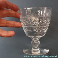 Load image into Gallery viewer, A/ Pair of STUART CRYSTAL IMPERIAL Pattern Large Wine Glasses or Water Goblets. Height: 4 3/4 inches
