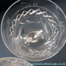 Load image into Gallery viewer, Pair of STUART CRYSTAL IMPERIAL Pattern Large Wine Glasses or Water Goblets. Height: 4 3/4 inches
