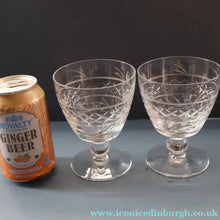 Load image into Gallery viewer, Pair of STUART CRYSTAL IMPERIAL Pattern Large Wine Glasses or Water Goblets. Height: 4 3/4 inches
