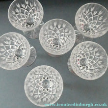 Load image into Gallery viewer, Vintage STUART Crystal. Set of SIX TEWKESBURY Pattern Wine Glasses. Height: 6 7/8 inches
