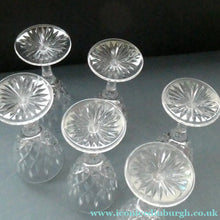 Load image into Gallery viewer, Vintage STUART Crystal. Set of SIX TEWKESBURY Pattern Wine Glasses. Height: 6 7/8 inches

