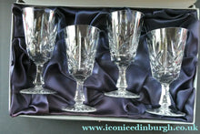 Load image into Gallery viewer, Boxed Set of Four Richmond Pattern Red Wine Stuart Crystal Glasses 6 1/2 inches
