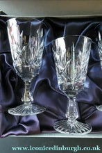 Load image into Gallery viewer, Boxed Set of Four Richmond Pattern Red Wine Stuart Crystal Glasses 6 1/2 inches

