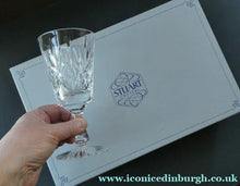 Load image into Gallery viewer, Boxed Set of Four Richmond Pattern Red Wine Stuart Crystal Glasses 6 1/2 inches
