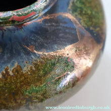Load image into Gallery viewer, STUDIO POTTERY. Collectable 1980s Squat Vase with Stunning Lustre Glazes by Tony Laverick (b.1961). SIGNED
