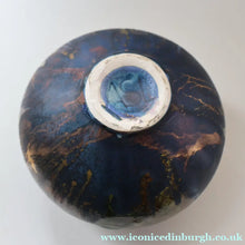 Load image into Gallery viewer, STUDIO POTTERY. Collectable 1980s Squat Vase with Stunning Lustre Glazes by Tony Laverick (b.1961). SIGNED
