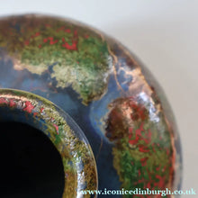 Load image into Gallery viewer, STUDIO POTTERY. Collectable 1980s Squat Vase with Stunning Lustre Glazes by Tony Laverick (b.1961). SIGNED
