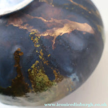Load image into Gallery viewer, STUDIO POTTERY. Collectable 1980s Squat Vase with Stunning Lustre Glazes by Tony Laverick (b.1961). SIGNED
