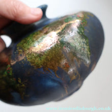 Load image into Gallery viewer, STUDIO POTTERY. Collectable 1980s Squat Vase with Stunning Lustre Glazes by Tony Laverick (b.1961). SIGNED
