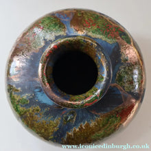 Load image into Gallery viewer, STUDIO POTTERY. Collectable 1980s Squat Vase with Stunning Lustre Glazes by Tony Laverick (b.1961). SIGNED - British
