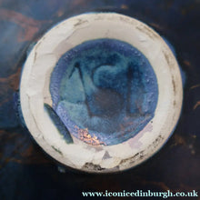 Load image into Gallery viewer, STUDIO POTTERY. Collectable 1980s Squat Vase with Stunning Lustre Glazes by Tony Laverick (b.1961). SIGNED
