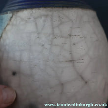 Load image into Gallery viewer, STUDIO POTTERY. David Howard Jones (b. 1953). 1980s Raku Vase with Crackle Glaze and Abstract Decoration
