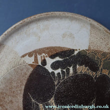 Load image into Gallery viewer, STUDIO POTTERY. Large Plate or Platter with Abstract Floral Motifs. Crich Pottery (Diana Worthy). 10 1/2 inches diameter
