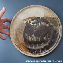 Load image into Gallery viewer, STUDIO POTTERY. Large Plate or Platter with Abstract Floral Motifs. Crich Pottery (Diana Worthy). 10 1/2 inches diameter
